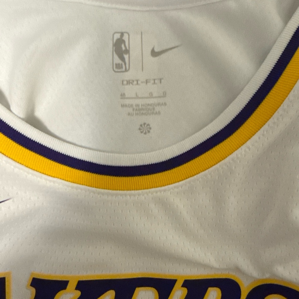 Nike White and Gold Basketball Jersey